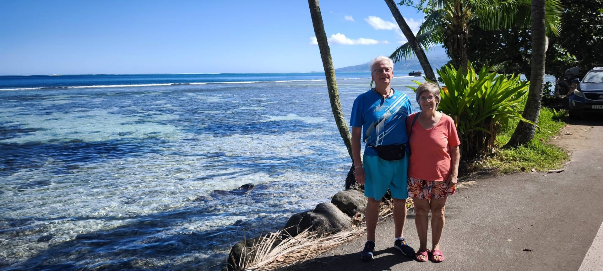Élisabeth et Jean-Louis à Vairao pendant leur fabuleux TiTi's Tahiti Tour