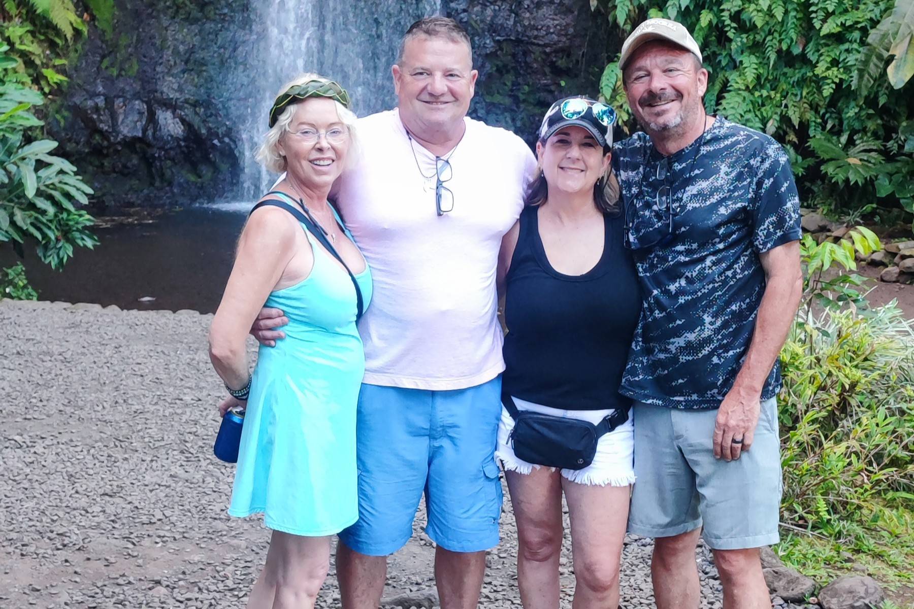 Barbara, Lisa, Steeve et Michael d'Orlando pendant leur fabuleux TiTi's Tahiti Tour