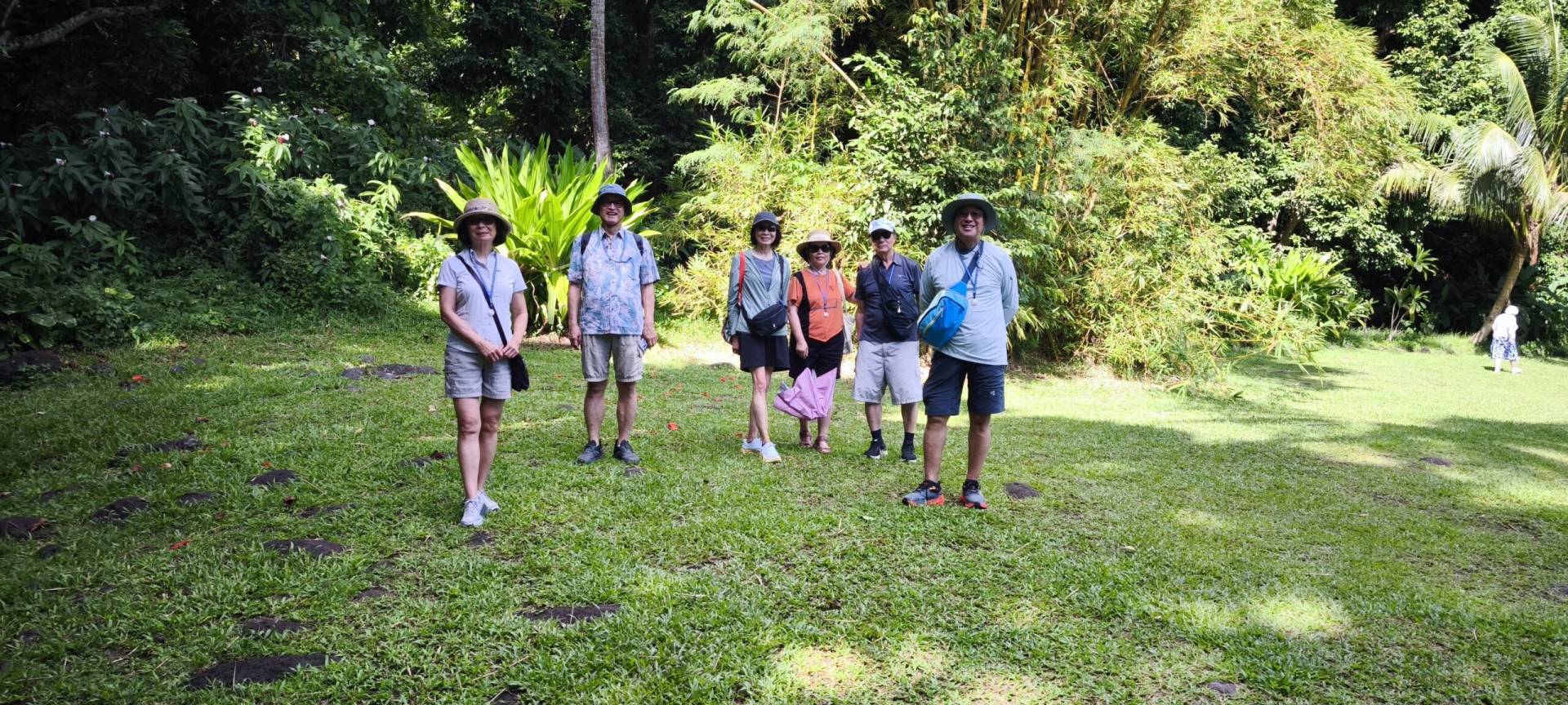 Min Lan Lu and his family, all originally from Taiwan and living in Seattle at the Vaipahi Water Garden during their fabulous TiTi's Tahiti Tour 